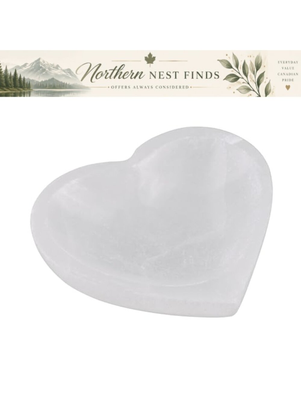 Heart Selenite Crystal Bowl 4" Moroccan Cleansing Charging